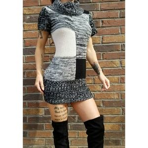 NEW DIRECTIONS BLACK & WHITE SWEATER DRESS